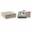 Jewelry box DKD Home Decor 17,5 x 17,5 x 6,3 cm Champagne Beige Wood Aluminium