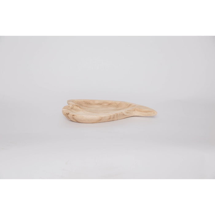 Snack tray DKD Home Decor Light brown Natural Heart Tropical 35 x 24 x 4 cm