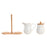 Milk jug and sugar bowl DKD Home Decor White Bamboo Aluminium Porcelain 3 Pieces 19,5 x 7,5 x 17,5 cm
