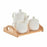 Tea Set DKD Home Decor Natural Porcelain White Bamboo