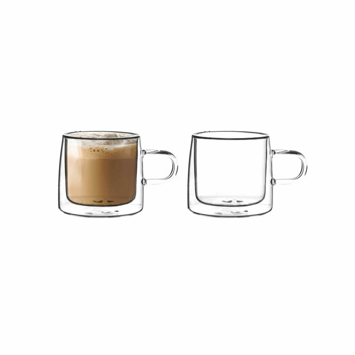 Piece Coffee Cup Set DKD Home Decor Crystal Transparent 260 ml Borosilicate Glass