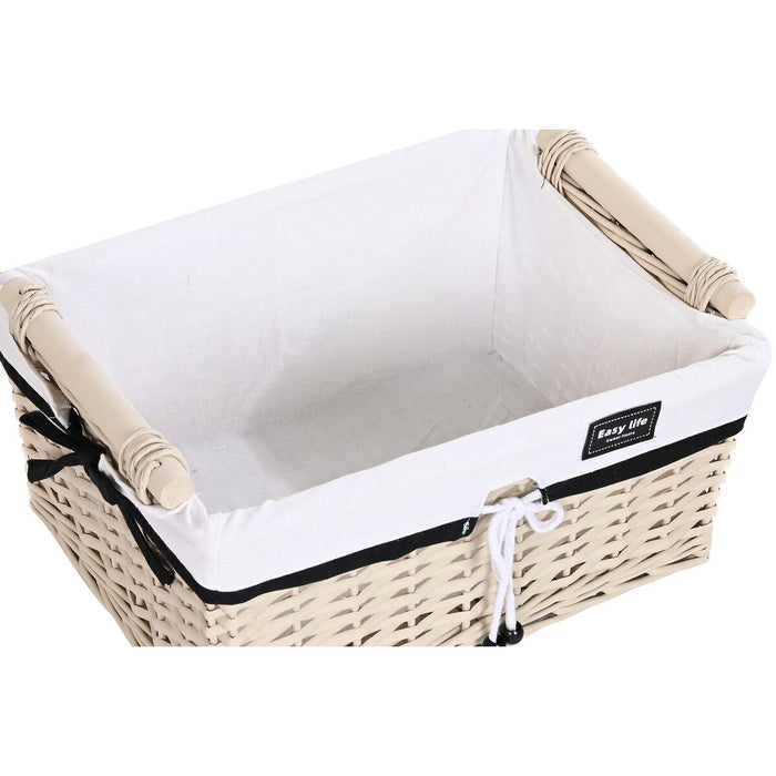 Set of Baskets DKD Home Decor 44 x 34 x 58 cm 45 x 35 x 58 cm Beige White wicker