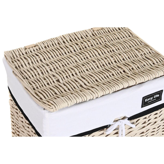 Set of Baskets DKD Home Decor 44 x 34 x 58 cm 45 x 35 x 58 cm Beige White wicker