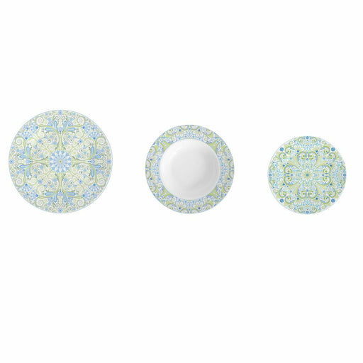 Dinnerware Set DKD Home Decor Porcelain Blue Green 18 Pieces