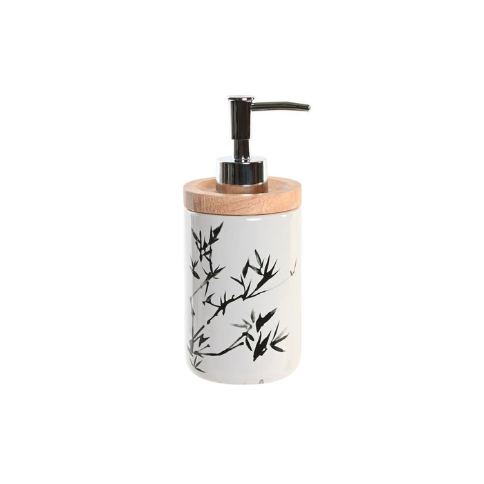 Soap Dispenser DKD Home Decor 8 x 9 x 17,5 cm Black White Stoneware