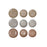 Tableware DKD Home Decor Brown Grey Stoneware 18 Pieces 26,5 x 26,5 x 3 cm
