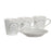 Set of Mugs with Saucers DKD Home Decor Metal White Stoneware 90 ml