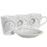 Set of Mugs with Saucers DKD Home Decor Metal White Stoneware 180 ml