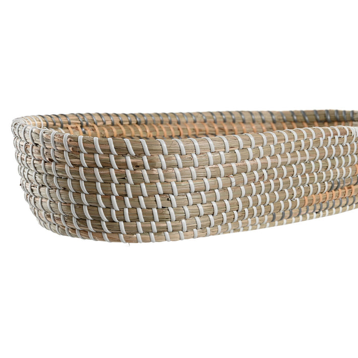 Set of trays DKD Home Decor 43 x 22 x 8 cm Natural Yellow Tropical Seagrass (2 Units)