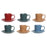 Set of Mugs with Saucers DKD Home Decor Red Blue Green Yellow Stoneware 180 ml