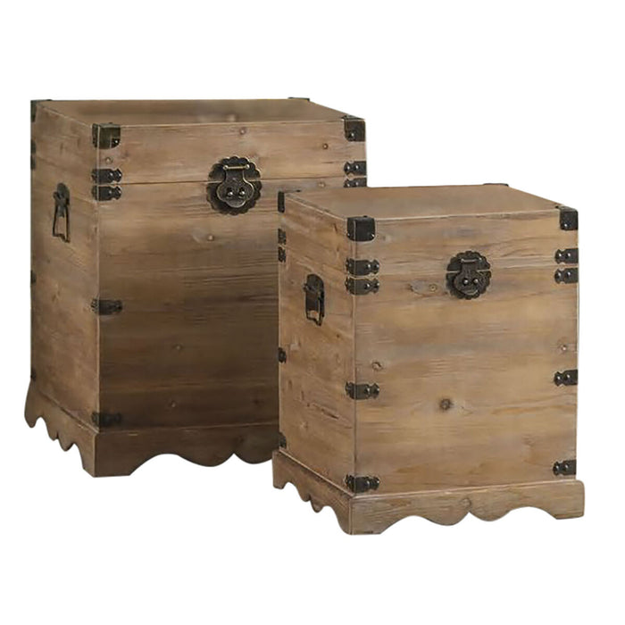 Set of Chests DKD Home Decor Fir Metal Oriental 50 x 50 x 60 cm