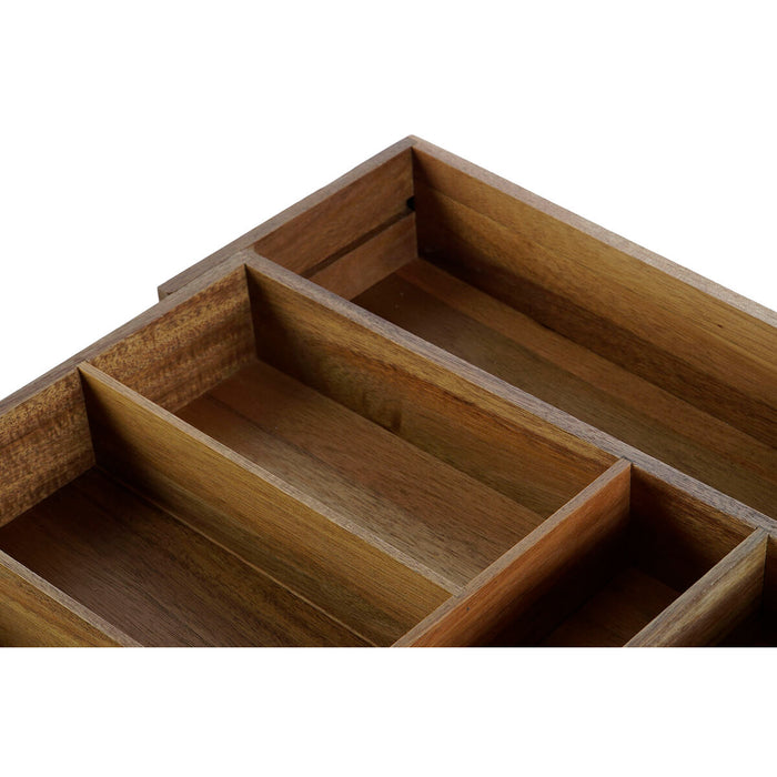 Cutlery Organiser DKD Home Decor Natural Acacia 35 x 30 x 7 cm