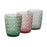 Set of glasses DKD Home Decor Green Grey Pink Crystal With relief 240 ml (6 Units)