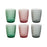 Set of glasses DKD Home Decor Green Grey Pink Crystal With relief 240 ml (6 Units)