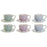 Piece Coffee Cup Set DKD Home Decor Blue White Green Lilac Metal 180 ml