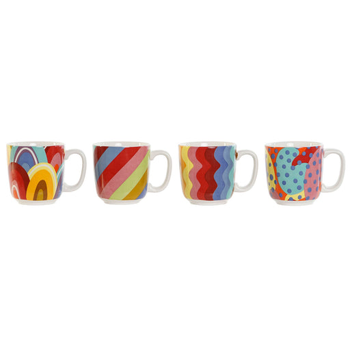 Piece Coffee Cup Set DKD Home Decor Multicolour Coral Bamboo Dolomite 180 ml