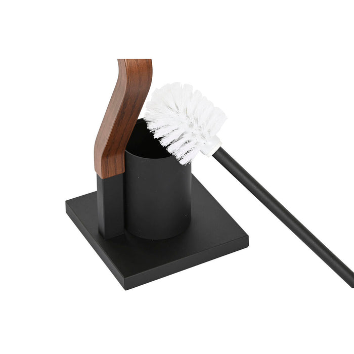 Toilet Brush DKD Home Decor Brown Black Metal Oak 18,5 x 18,5 x 75 cm