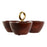 Bowl Home ESPRIT Brown Golden Aluminium Acacia 26 x 26 x 13 cm