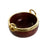 Bowl Home ESPRIT Brown Golden Aluminium Acacia 19 x 17 x 10 cm