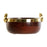 Bowl Home ESPRIT Brown Golden Aluminium Acacia 19 x 17 x 10 cm