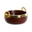 Bowl Home ESPRIT Brown Golden Aluminium Acacia 19 x 17 x 10 cm