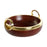 Salad Bowl Home ESPRIT Brown Golden Aluminium Acacia 28 x 26 x 12 cm