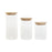 3 Tubs Home ESPRIT Transparent Silicone Bamboo Borosilicate Glass 10 x 10 x 22,3 cm