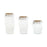 3 Tubs Home ESPRIT Transparent Silicone Bamboo Crystal 13,5 x 13,5 x 27 cm