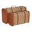 Set of Chests Home ESPRIT Brown Multicolour Wood Canvas Colonial 60 x 24 x 37,5 cm (2 Units)