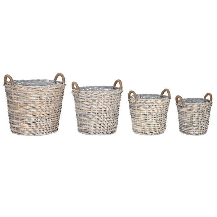 Log Stand Home ESPRIT wicker Rope 55 x 58 x 57 cm