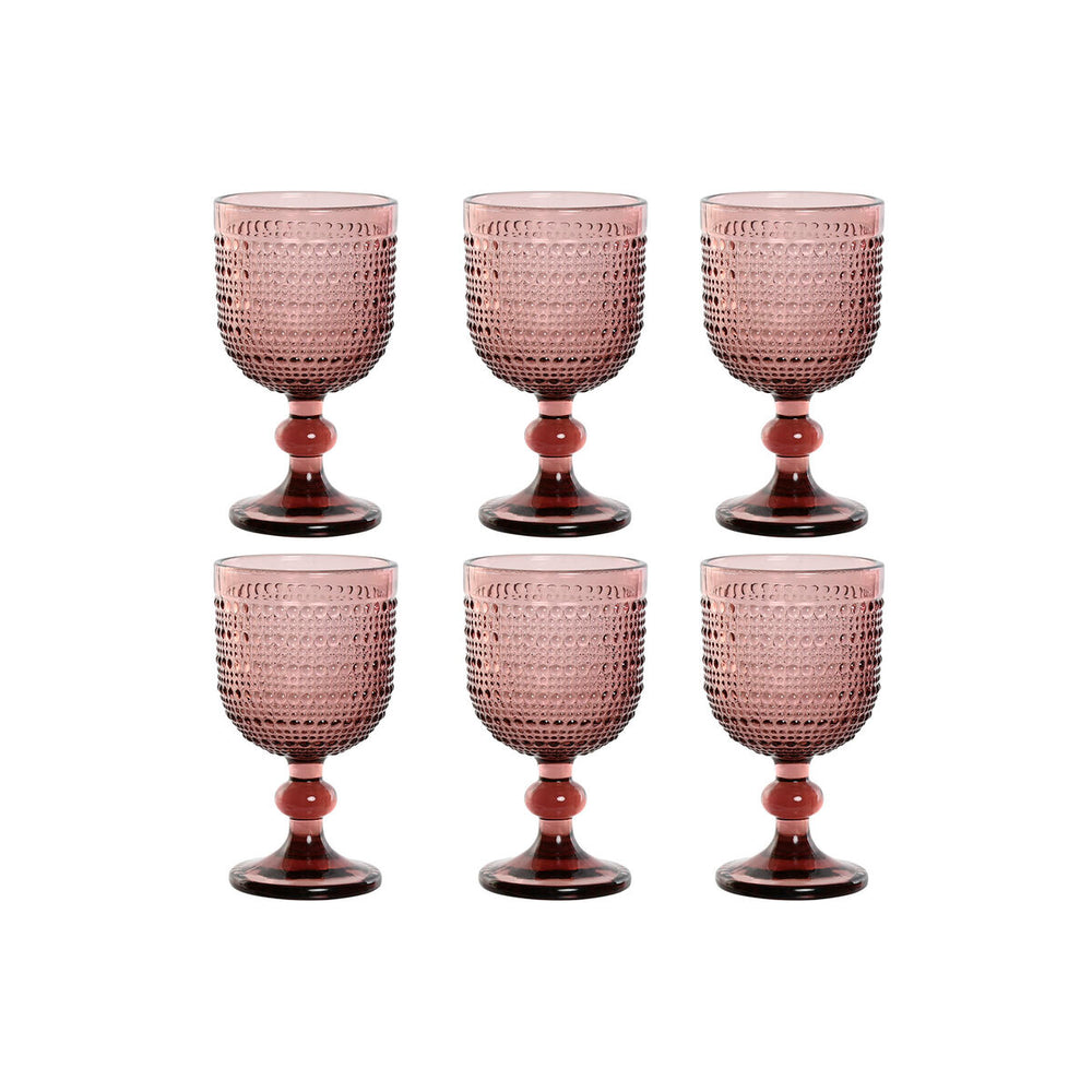 Set of cups Home ESPRIT Pink Crystal 240 ml (6 Units)