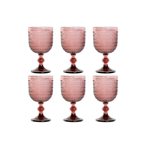 Set of cups Home ESPRIT Pink Crystal 325 ml (6 Units)