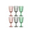 Set of cups Home ESPRIT Black Red Green Crystal 285 ml (6 Units)