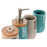 Bath Set Home ESPRIT Beige Turquoise Bamboo ABS Dolomite 9 x 8,5 x 19 cm (2 Units)