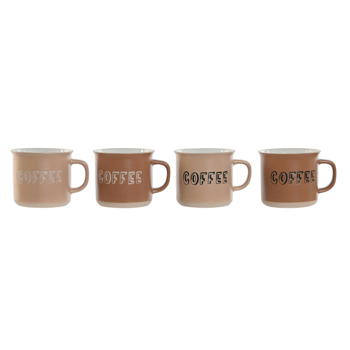 4 Piece Mug Set Home ESPRIT Brown Stoneware