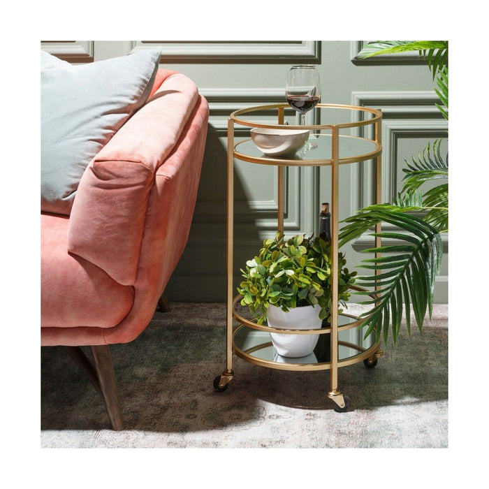 Kitchen Trolley 43 x 43 x 70 cm Mirror Golden Metal