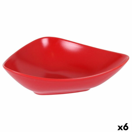 Deep Plate Red Ceramic 24 x 19 x 7 cm (6 Units)