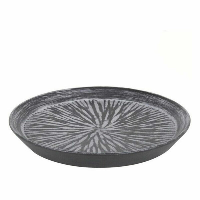 Dessert dish Inde Stoneware Lotus Black Porcelain (6 Units)