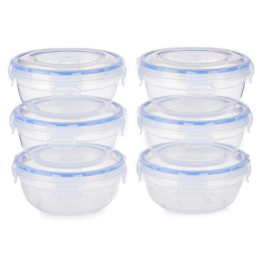 Set of 6 lunch boxes Transparent polypropylene (15,5 x 7,5 x 15,5 cm) (800 ml) (6 pcs)