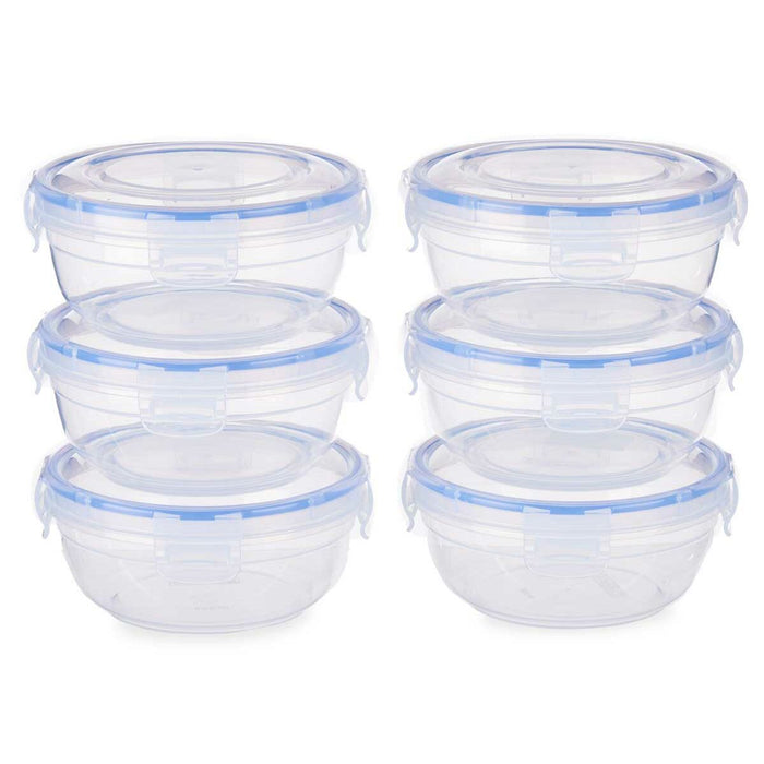 Set of 6 lunch boxes Transparent polypropylene (15,5 x 7,5 x 15,5 cm) (800 ml) (6 pcs)