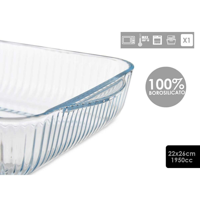 Oven Dish Optica Transparent Borosilicate Glass (21,5 x 6 x 25,2 cm)