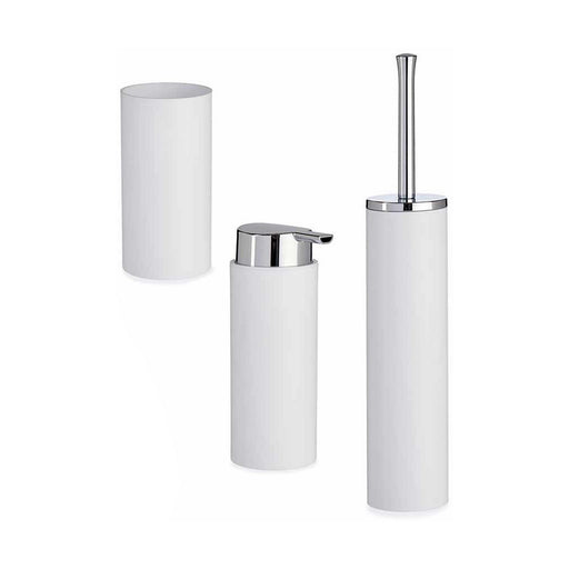 Bath Set White 3 Pieces Plastic