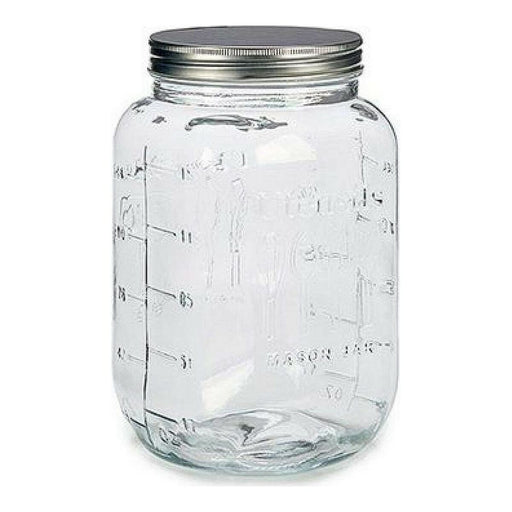 Glass Jar Multi-use Cover Transparent Silver Metal Crystal 5 L