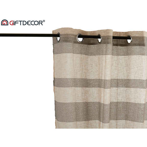 Curtains Beige Grey (260 x 1 x 140 cm)