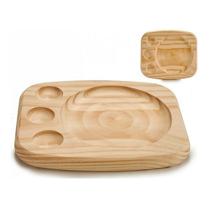 Snack tray Wood Sauces (19 x 2 x 22 cm)