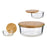 Lunch box Transparent Bamboo Borosilicate Glass 17 x 7 x 17 cm