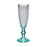 Champagne glass Turquoise Points Transparent Glass 185 ml