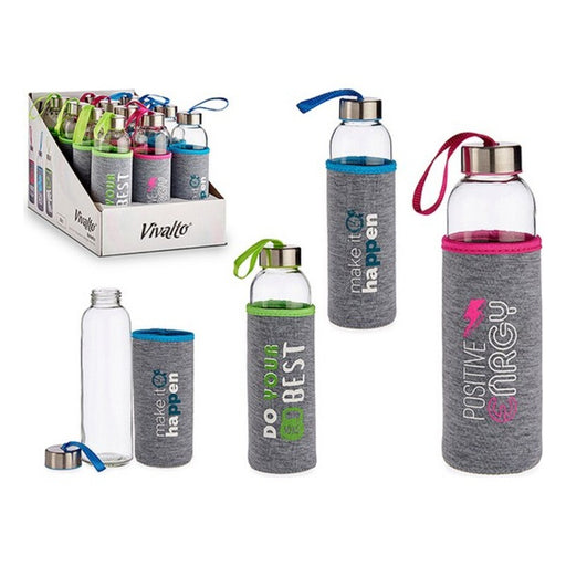 Glass Bottle with Neoprene Cover POSITIVE SORT 500 ml