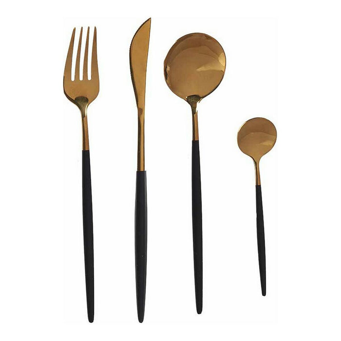 Cutlery Set Black Golden Stainless steel (8 pcs)