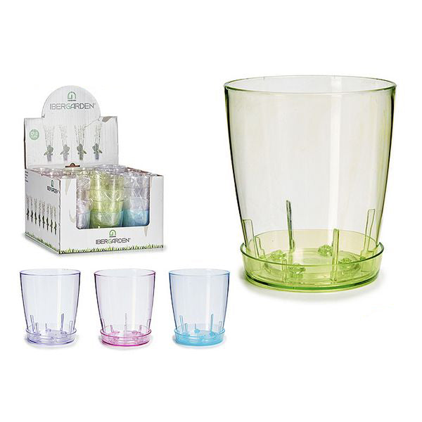 Flower Pot with Dish Plastic (13 x 13 x 13 cm)